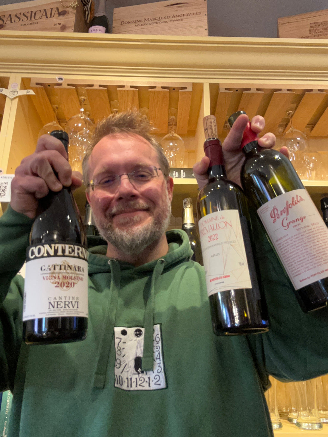 Nervi-Conterno Gattinara Vigna Molsino 2020, Domaine du Trevallon Alpilles Rouge 2022, Penfolds Grange South Australia 2018