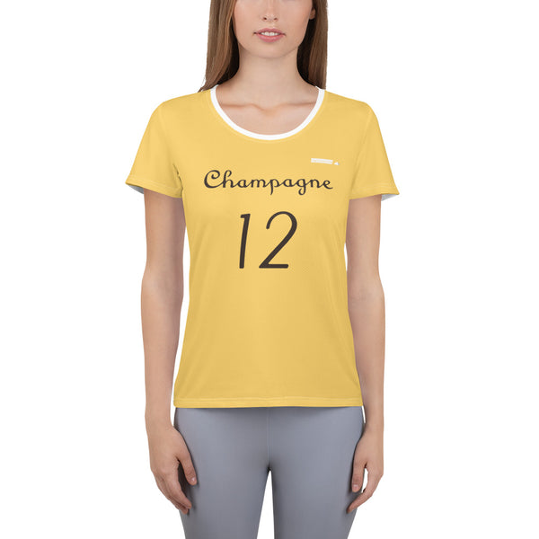 Champagne Extra Brut Women's Athletic T-shirt (Disgustingly Cute)