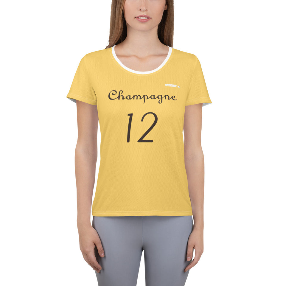 Champagne Extra Brut Women's Athletic T-shirt (Disgustingly Cute)