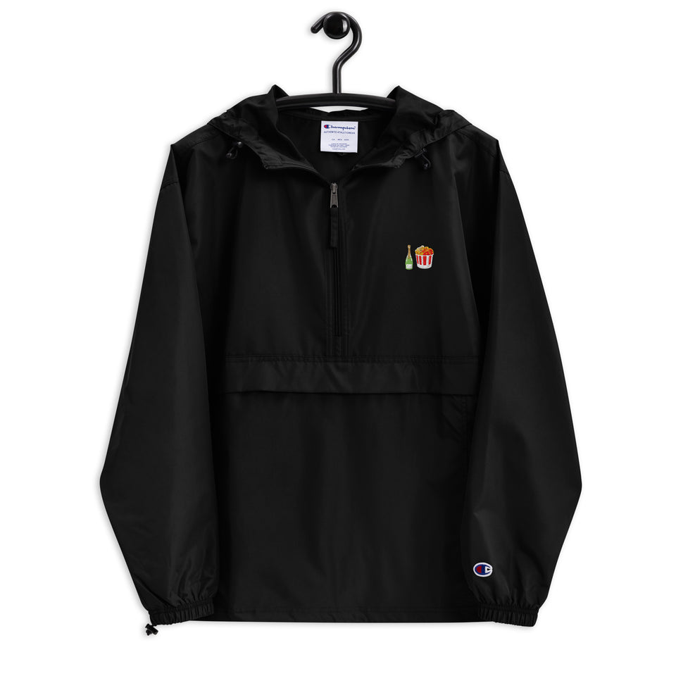 Champagne & Fried Chicken Embroidered Champion Packable Jacket