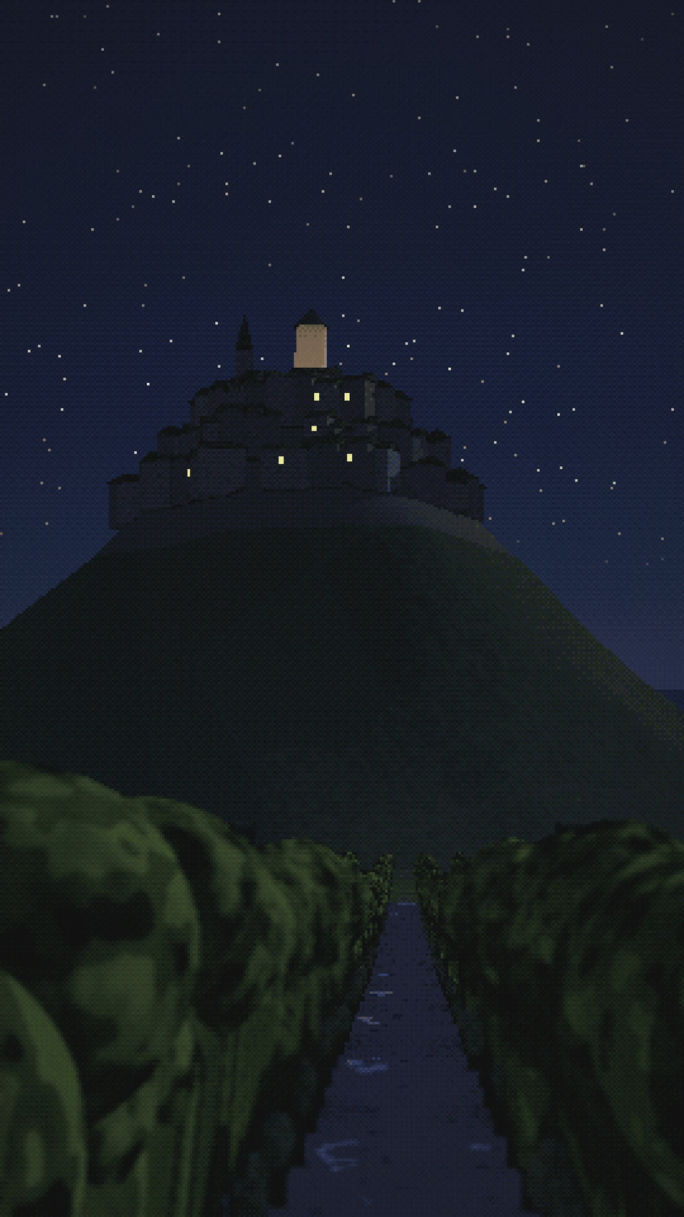 Video: Sancerre lit on its hill on a summer night, seen from the moonlit rows