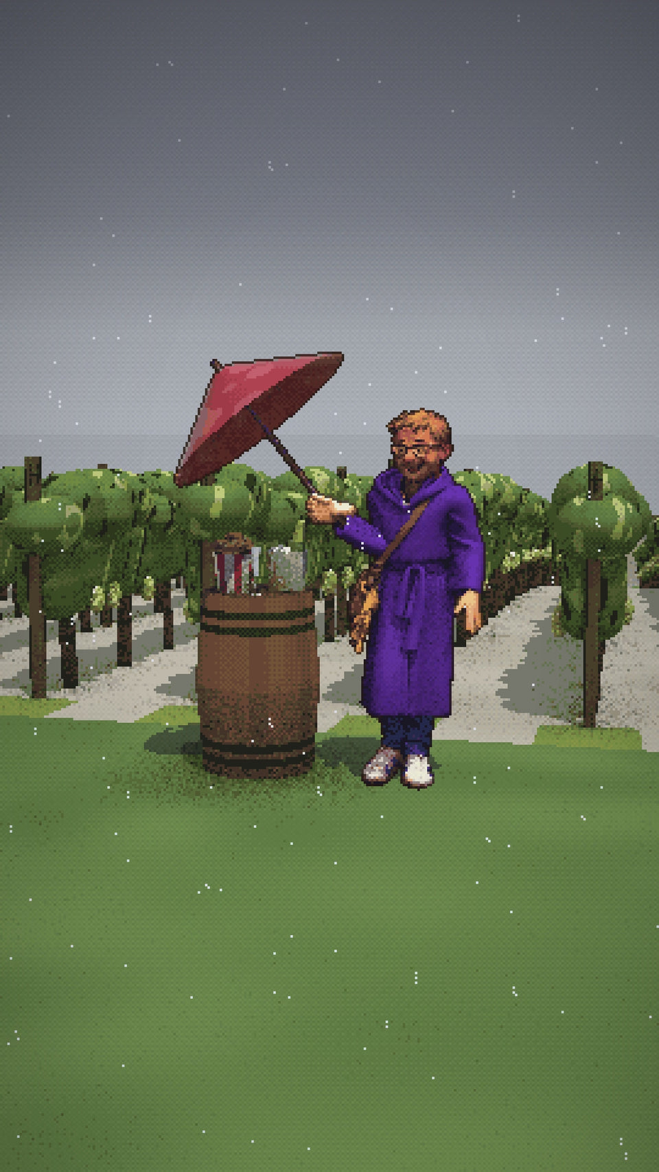 Video: a fried chicken and Champagne picnic in the rows, in the rain