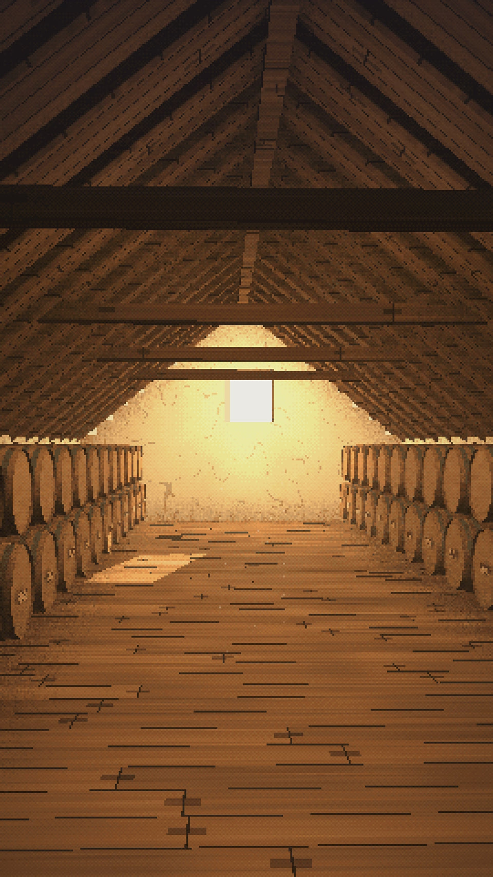 Video: Old casks under the rafters of a hot wine lodge attic in Funchal, Madeira